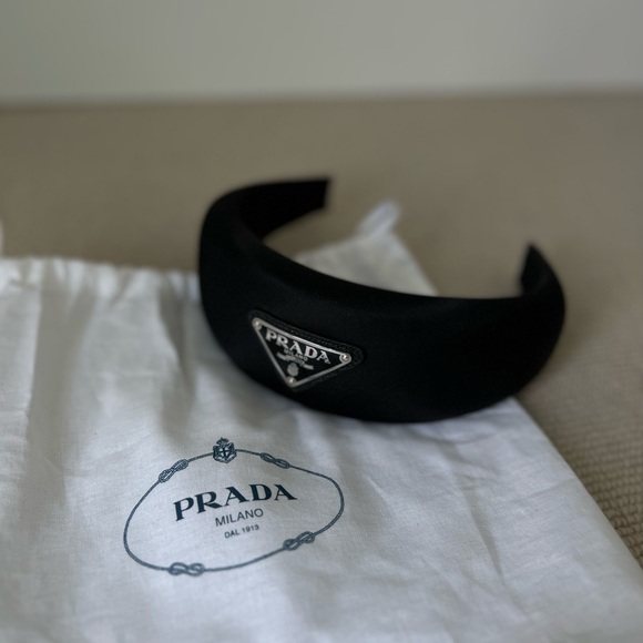 PRADA BLACK RE-NYLON HEADBAND - Picture 5 of 8